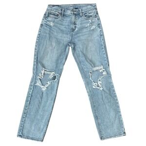 American Eagle Outfitters Light Blue Distressed Straight Leg‎ Jeans